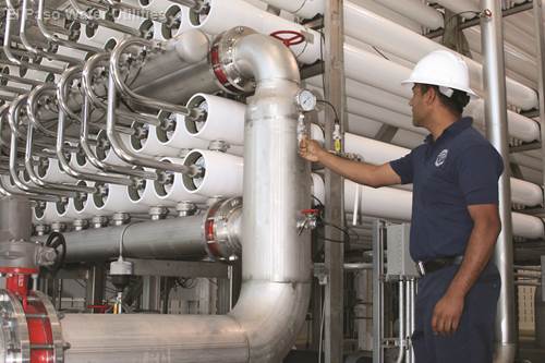 Reverse osmosis systems, shown here at the Kay Bailey Hutchison Desalination Plant , is the most common technology used by Texas desalination plants. 